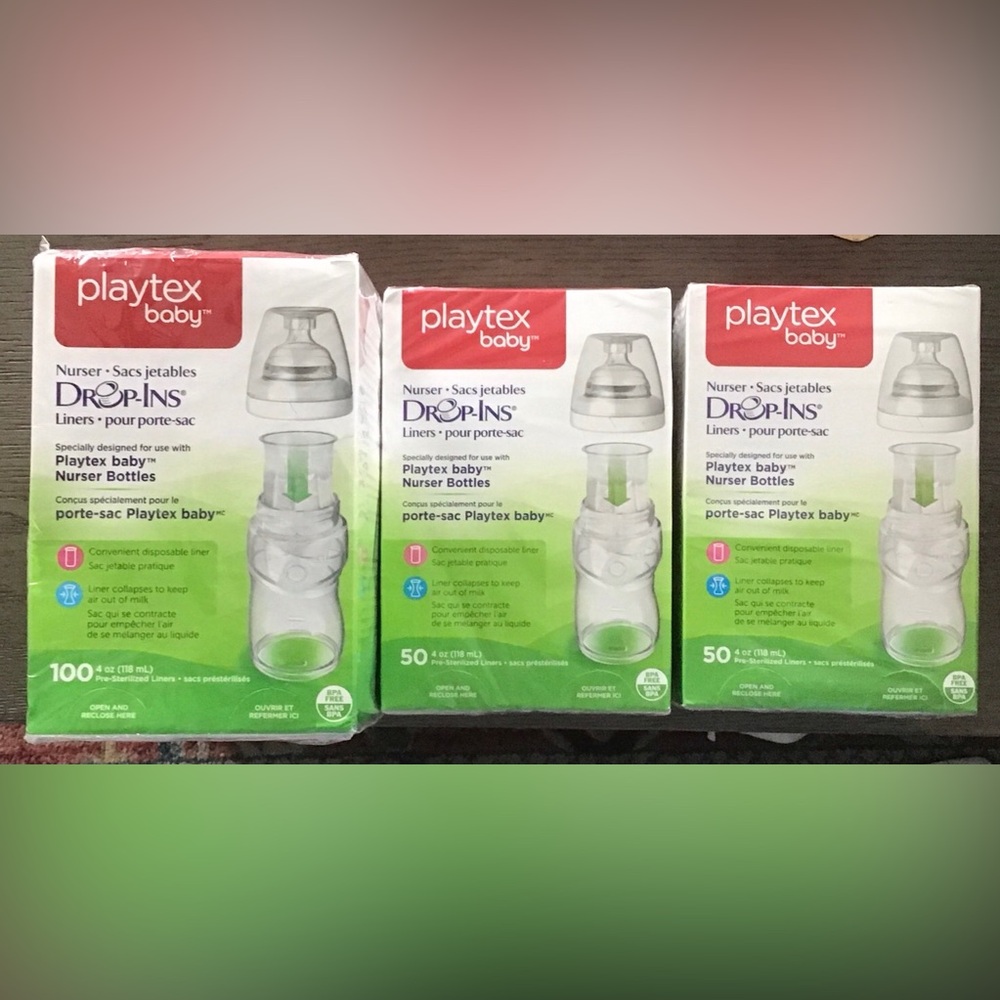 Playtex Disposable Bottle Liners 3 Boxes - 4 oz. 200 NEW Sealed